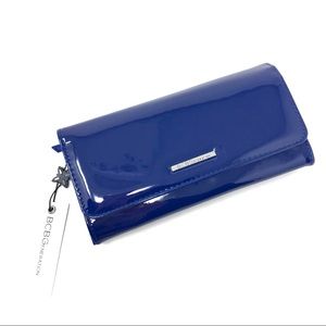 BCBGeneration Navy Shinny Plastic Wallet NWT $48